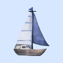 Ver imagem 4 de Kit 3 Quadros Decorativos Infantil - Barquinho do Mar NO2 - 40x60 - Moldura Madeira