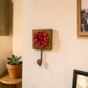 Ver imagem 3 de Cabideiro Gancho 1 Flor de Metal Vermelha em Madeira Peroba