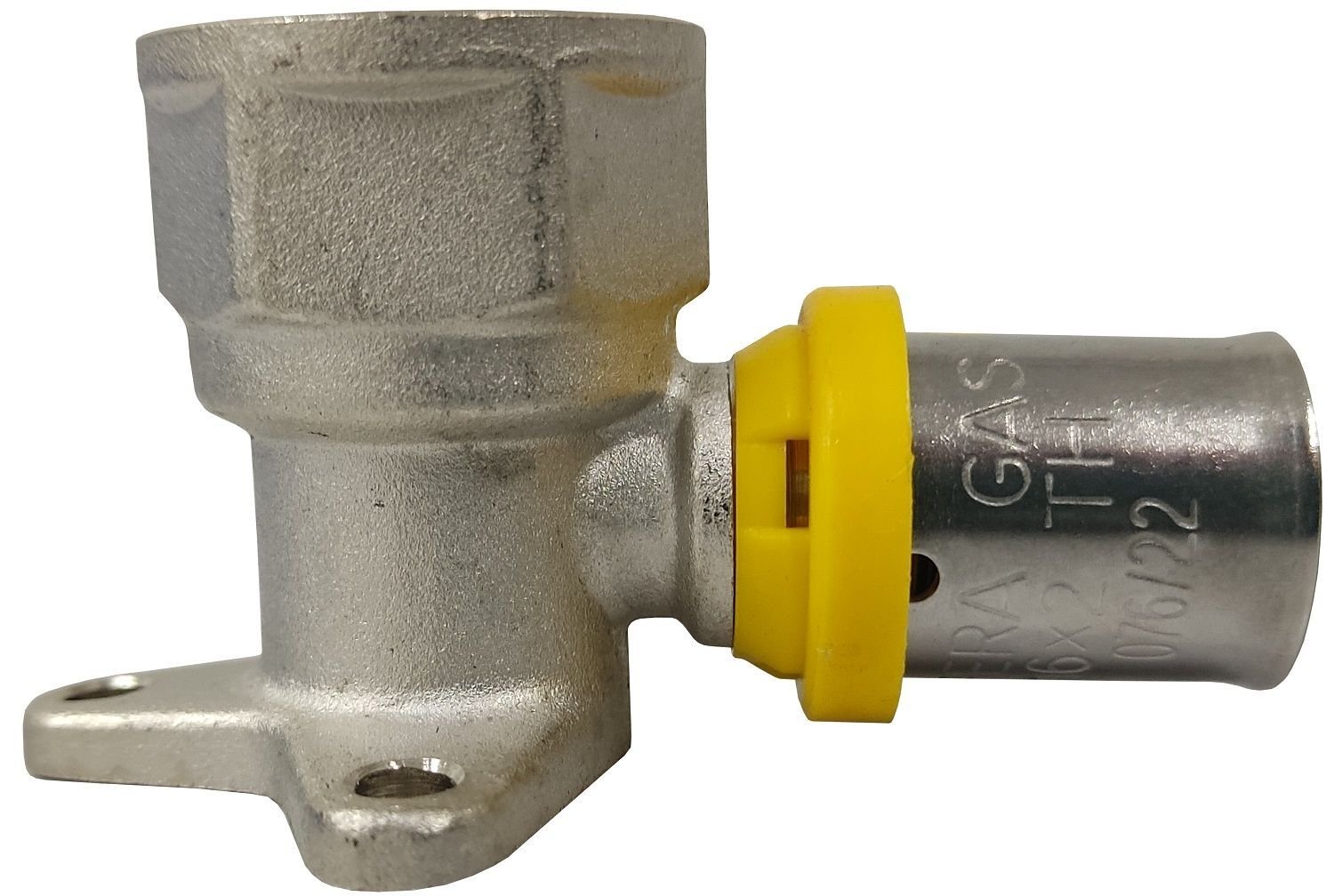 Cotovelo Fêmea Flange Prensar Gás 20mmx1/2