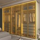 Ver imagem 1 de Guarda-Roupa Casal 6 Portas 6 Portas Reflecta com LED com Pés 100% MDF Splendor Off White