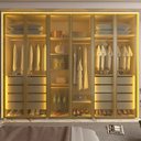 Ver mais imagens de Guarda-Roupa Casal 6 Portas 6 Portas Reflecta com LED com Pés 100% MDF Splendor Off White