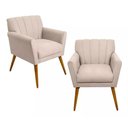 Ver imagem 1 de Kit 2 Poltronas Decorativa Cecília - Bege