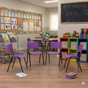 Ver imagem 1 de Cadeira Escolar ISO Adulto Base Preta com Roxo