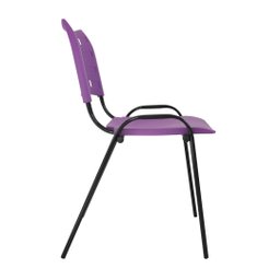 Kit com 4 Cadeiras Iso para Escola Escritório Comércio Roxa Base Preta - 3