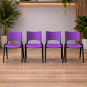 Ver imagem 5 de Cadeira Escolar ISO Adulto Base Preta com Roxo