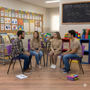 Ver imagem 2 de Cadeira Escolar ISO Adulto Base Preta com Roxo