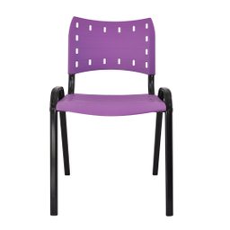 Kit com 4 Cadeiras Iso para Escola Escritório Comércio Roxa Base Preta - 2