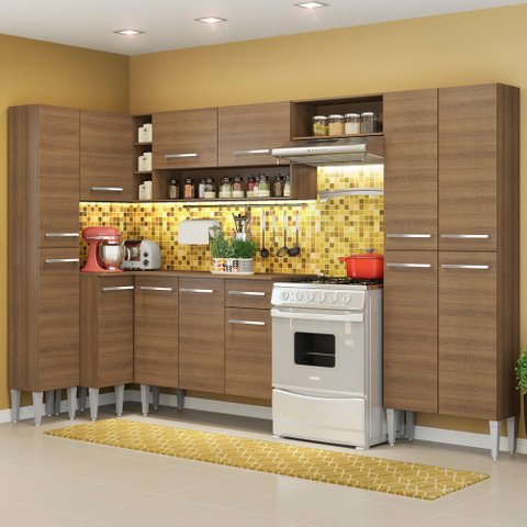 Armário de Cozinha Completa 385cm Rustic Emilly Love Madesa 01