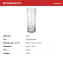 Ver mais imagens de Vaso Decorativo de Vidro Transparente 40x13x13cm Enfeite Sala Mesa Estante