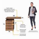 Ver imagem 3 de Gaveteiro de Escritório com Tampo Auxiliar 90cm com Chave 4 Gavetas Multimóveis CR25300 