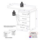 Ver imagem 4 de Gaveteiro de Escritório com Tampo Auxiliar 90cm com Chave 4 Gavetas Multimóveis CR25300 