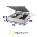 Ver imagem 7 de Conjunto Box Baú Branco Argel Cinza Espuma D33 King 193x203x74 - King House