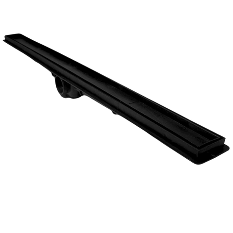 Ralo Linear Banheiro Seca Box 5x100 Oculto Plástico Coletor Preto com Sifão (5cm x 100cm)