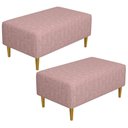 Ver imagem 1 de Kit 02 Puffs Decorativos Sala de Estar Cléo W01 Pés Palito 90 cm Linho Rosa- Lyam Decor