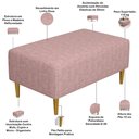 Ver imagem 4 de Kit 02 Puffs Decorativos Sala de Estar Cléo W01 Pés Palito 90 cm Linho Rosa- Lyam Decor
