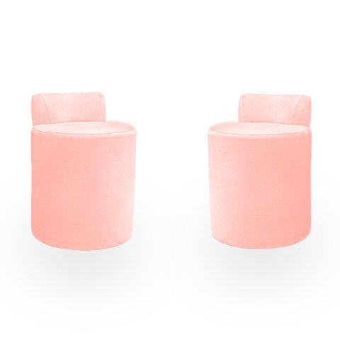 Kit Puff Banqueta Alto Confortável Reforçado Minimalista Roma Suede