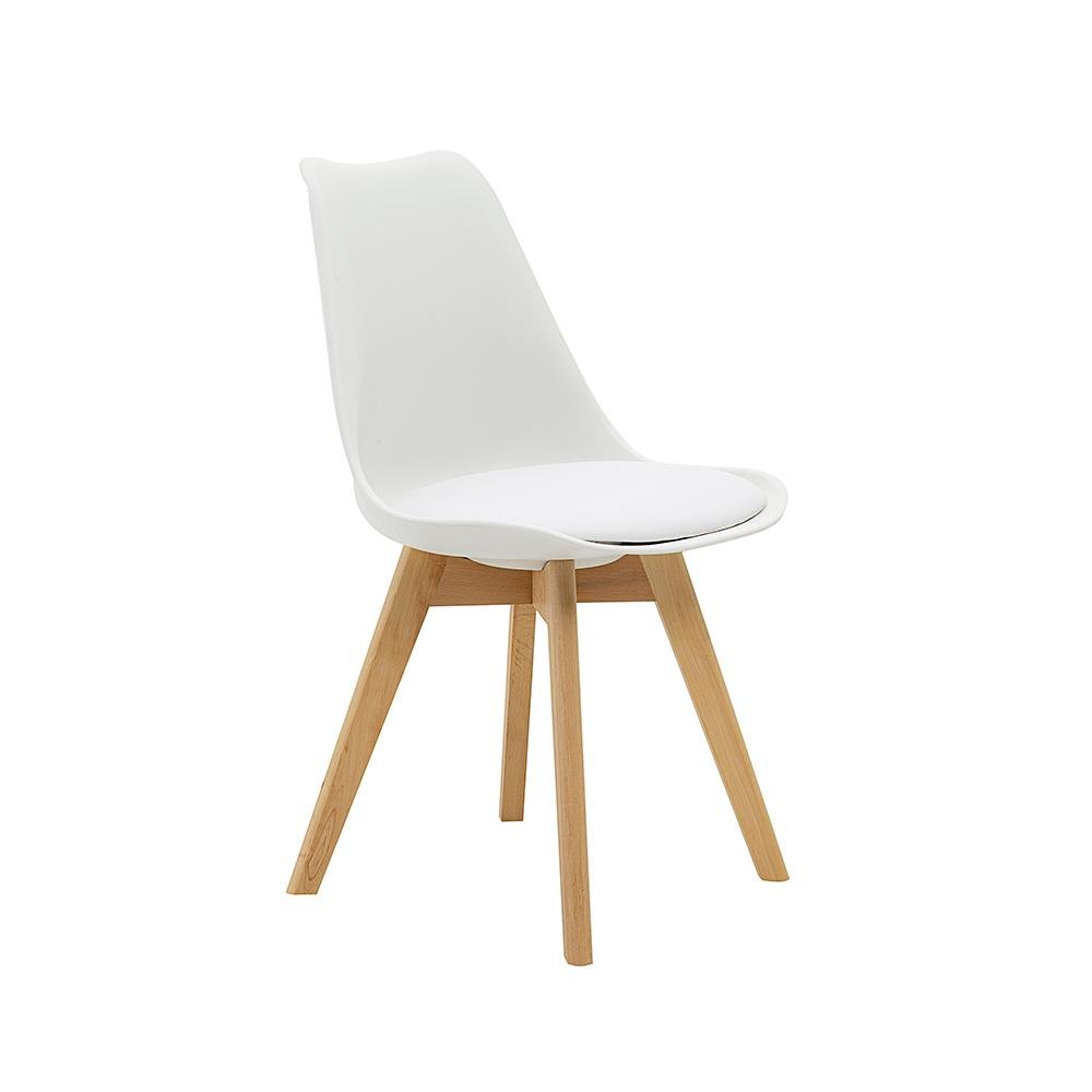 Cadeira Saarinen Wood Com Estofamento Várias Cores Cor:Branco