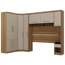 Ver imagem 2 de Quarto Modulado Casal de Canto com Guarda-roupas Maleiro e Cabeceira Paris Master Luciane Móveis