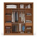 Ver imagem 3 de Guarda-roupa Casal Porto 2 Portas 2 Gavetas com Espelho Freijó/azul - Politorno