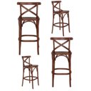 Ver imagem 1 de Conjunto 4 Banquetas Madeira Maciça Tauarí Cross X Texas Marrom/Castanho