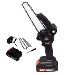 Mini Motoserra Eletrica 48v 6 Polegadas sem Fio Portatil Serra Potente Corta Madeira Lenha Carpintar - 1