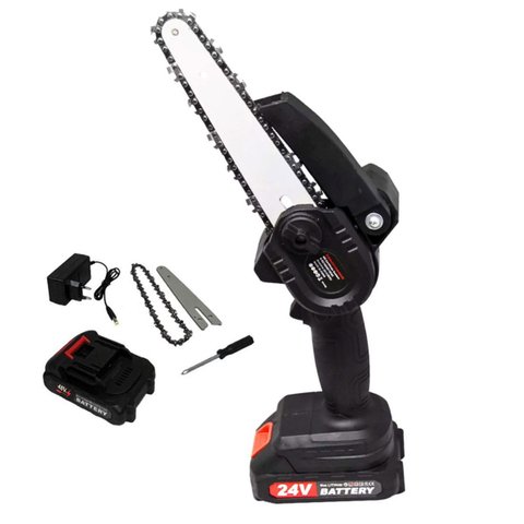 Mini Motoserra Eletrica 48v 6 Polegadas sem Fio Portatil Serra Potente Corta Madeira Lenha Carpintar