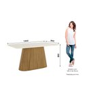 Ver imagem 3 de Mesa Jantar Olivia 160 Canto Arredon Vidro Nature/off White