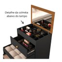 Ver imagem 5 de Penteadeira Mdf Compartimento Maquiagem Banqueta 3 Gavetas:preto