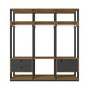 Ver imagem 4 de Closet Casal Modulado com 3 Cabideiros 1 Porta 2 Gavetas Preto Velluto/Freijó Titan