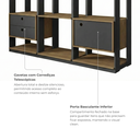 Ver imagem 6 de Closet Casal Modulado com 3 Cabideiros 1 Porta 2 Gavetas Preto Velluto/Freijó Titan