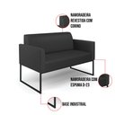 Ver imagem 6 de Sofá Namoradeira com 2 Poltronas Base Industrial Preto Marisa Corino Preto D03 - D'Rossi