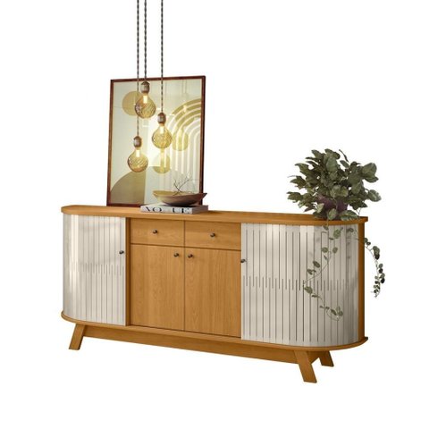 Buffet 4 Portas 2 Gavetas Mônaco - Cinamomo/off White