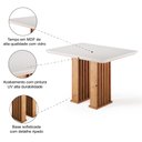 Ver imagem 3 de Mesa Sala de Jantar Tampo com Vidro Mond 1,20m Madeirado/off White Viero