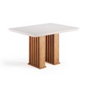 Ver imagem 1 de Mesa Sala de Jantar Tampo com Vidro Mond 1,20m Madeirado/off White Viero