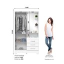 Ver imagem 4 de Guarda Roupa 2 Portas 3 Gavetas Branco - Briz