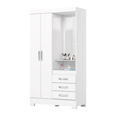Guarda Roupa 2 Portas 3 Gavetas Branco - Briz