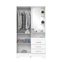 Ver imagem 2 de Guarda Roupa 2 Portas 3 Gavetas Branco - Briz