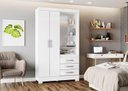Ver imagem 3 de Guarda Roupa 2 Portas 3 Gavetas Branco - Briz
