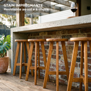 Ver imagem 5 de Kit 4 Banquetas Altas 70cm em Madeira para Cozinha e Área Gourmet – Resistente e Moderna – Arveni
