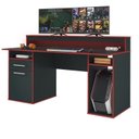 Ver imagem 3 de Conjunto 2 Peças 1 Mesa Gamer com LED 1 Estante 5 Prateleiras Multy Espresso Móveis