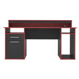 Kit 2 Peças 1 Mesa Gamer com LED 1 Estante 5 Prateleiras Multy Espresso Móveis - 5 Kit 2 Peças 1 Mesa Gamer com LED 1 Estante 5 Prateleiras Multy Espresso Móveis - 5