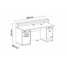 Kit 2 Peças 1 Mesa Gamer com LED 1 Estante 5 Prateleiras Multy Espresso Móveis - 8 Kit 2 Peças 1 Mesa Gamer com LED 1 Estante 5 Prateleiras Multy Espresso Móveis - 8