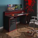 Ver imagem 2 de Conjunto 2 Peças 1 Mesa Gamer com LED 1 Estante 5 Prateleiras Multy Espresso Móveis