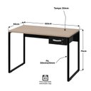 Ver imagem 5 de Mesa para Escritório Escrivaninha Industrial com Gaveta 1,00m - Dubai/preto