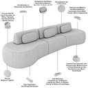Ver imagem 4 de Sofá 5 Lugares Orgânico para Sala Living 326cm Vasti M03 Linho Cinza - Lyam Decor