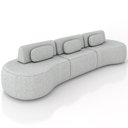 Ver imagem 1 de Sofá 5 Lugares Orgânico para Sala Living 326cm Vasti M03 Linho Cinza - Lyam Decor
