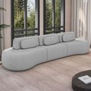 Ver imagem 2 de Sofá 5 Lugares Orgânico para Sala Living 326cm Vasti M03 Linho Cinza - Lyam Decor