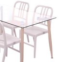 Ver imagem 3 de Conjunto Mesa Tampo em Vidro com 4 Cadeiras Navy Espresso Móveis Bege