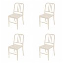 Ver mais imagens de Conjunto Mesa Tampo em Vidro com 4 Cadeiras Navy Espresso Móveis Bege