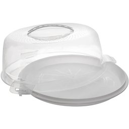 Boleira Branca de Plástico com Tampa e Alça Prato para Bolo 28cm Doces e Tortas Lyor - 3